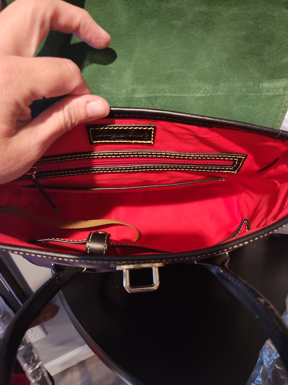 Dooney & Bourke Aubergine Large Elisa Satchel - Picture 4 of 7